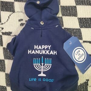 Happy Hanukkah Dog Hoodie xs